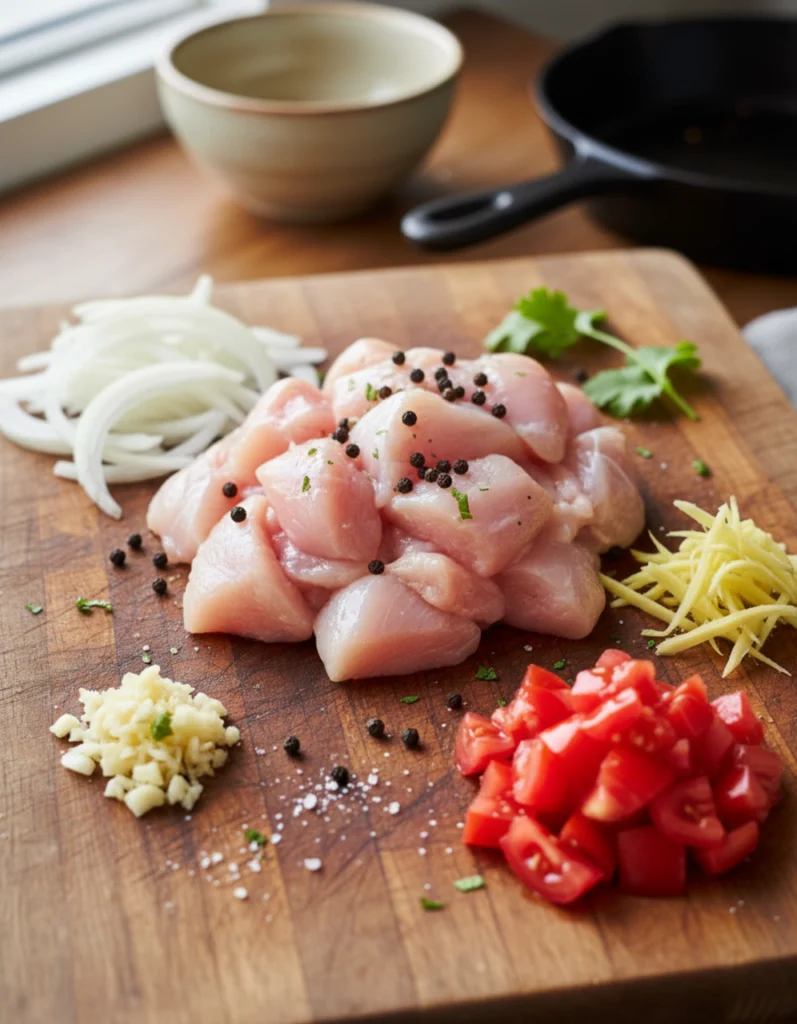 Poulet au curry crémeux