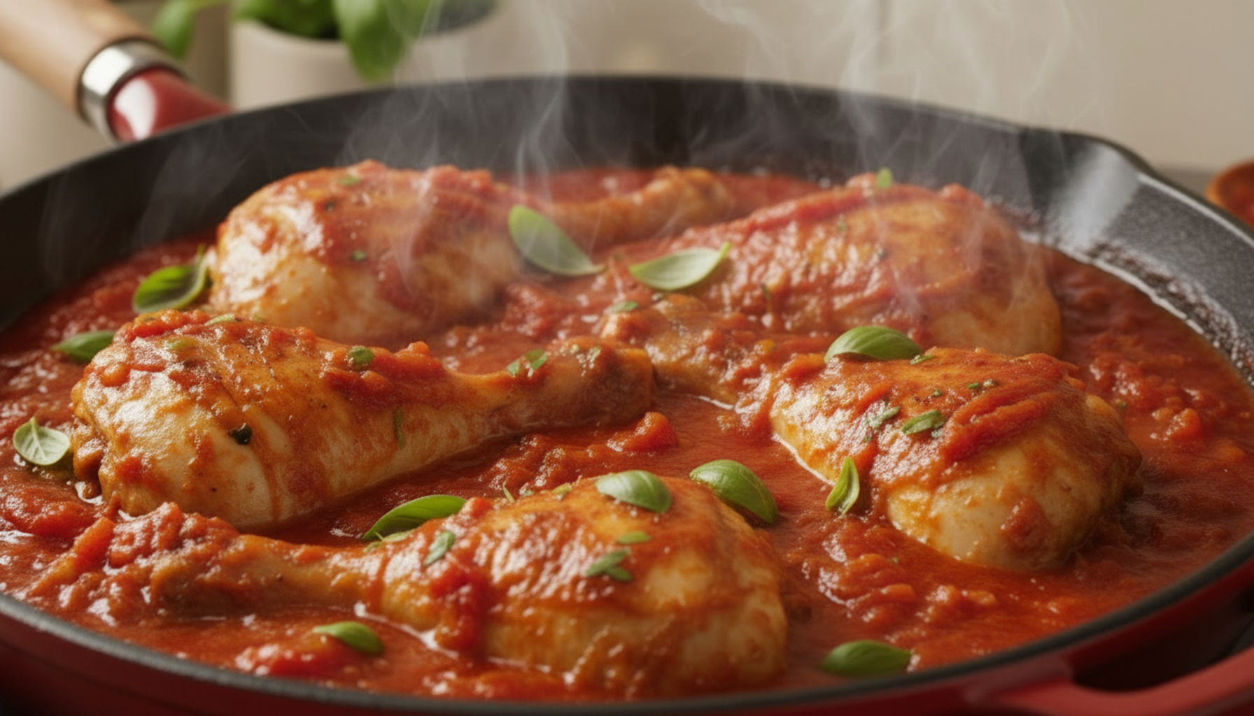 Poulet en sauce tomate