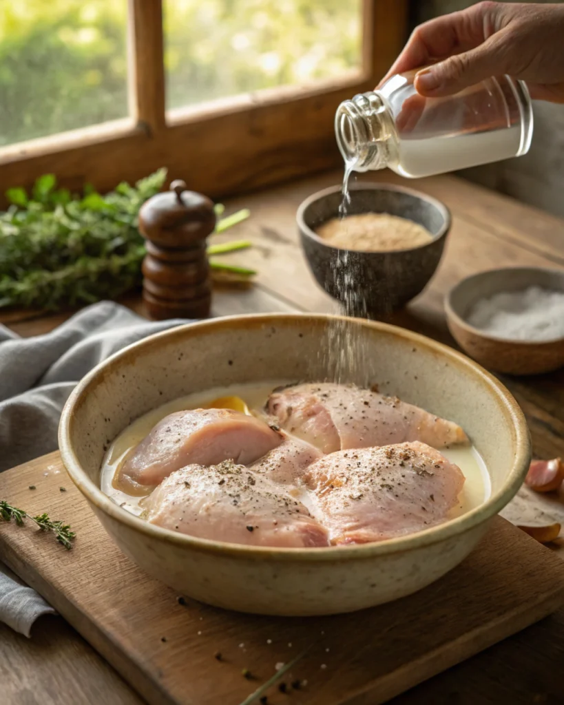 Étape 1 - La marinade au babeurre (à faire la veille)