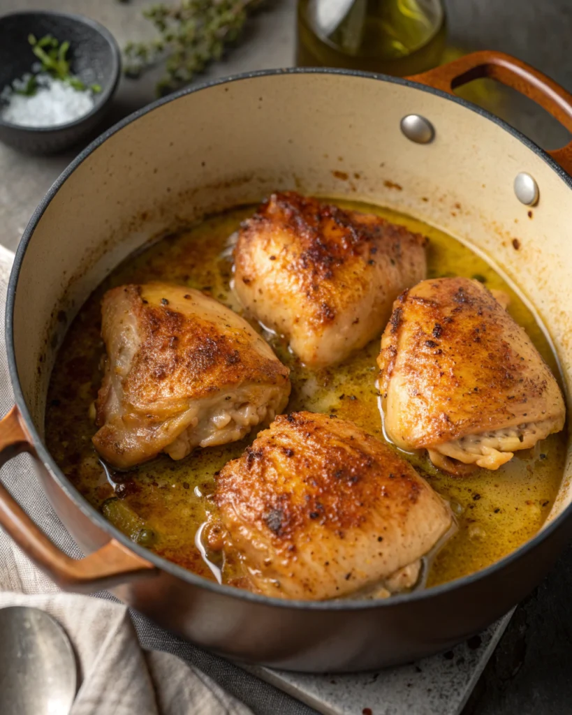 Étape 2 : Dorer le poulet (8 minutes)