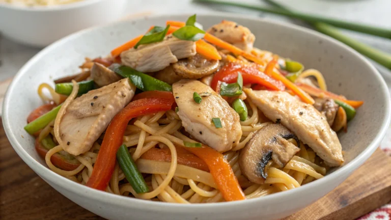 nouilles sautées au poulet