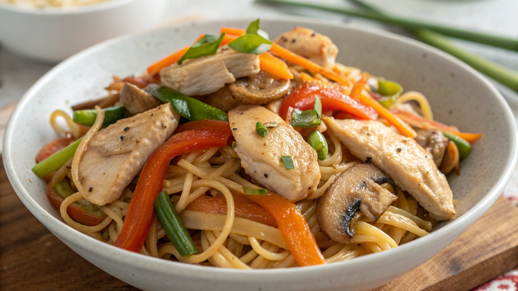 nouilles sautées au poulet