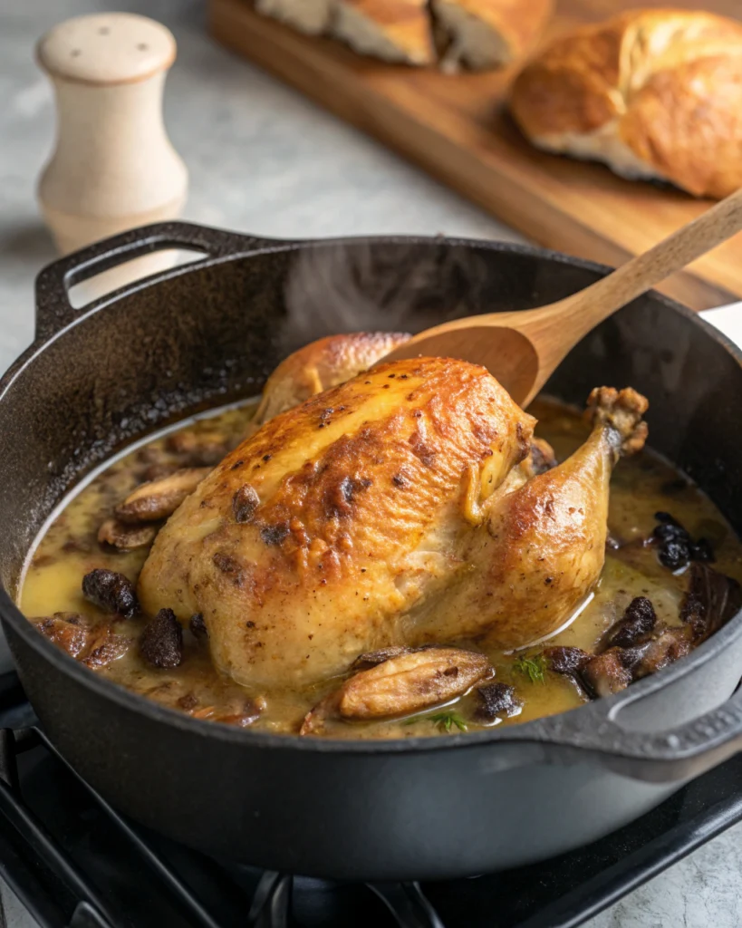 poulet aux morilles à la crème