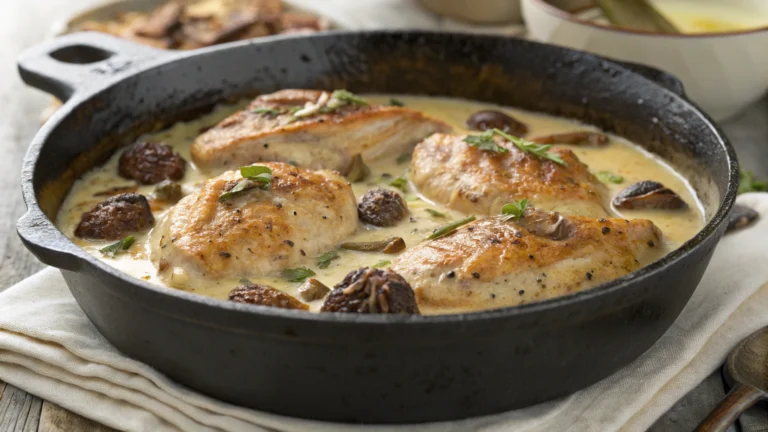 poulet aux morilles à la crème