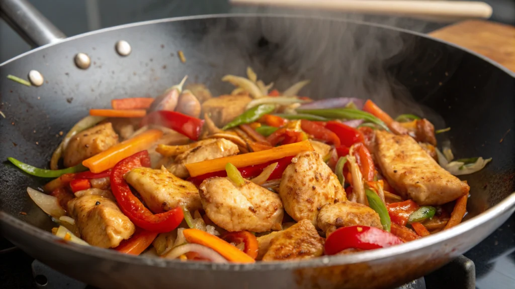 wok au poulet