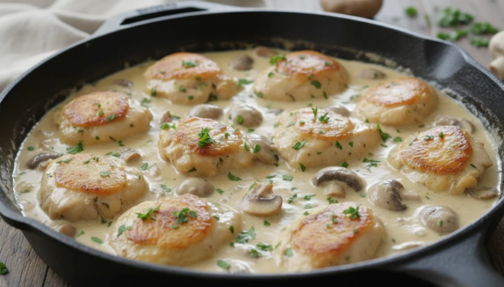 blanquette de poulet aux champignons